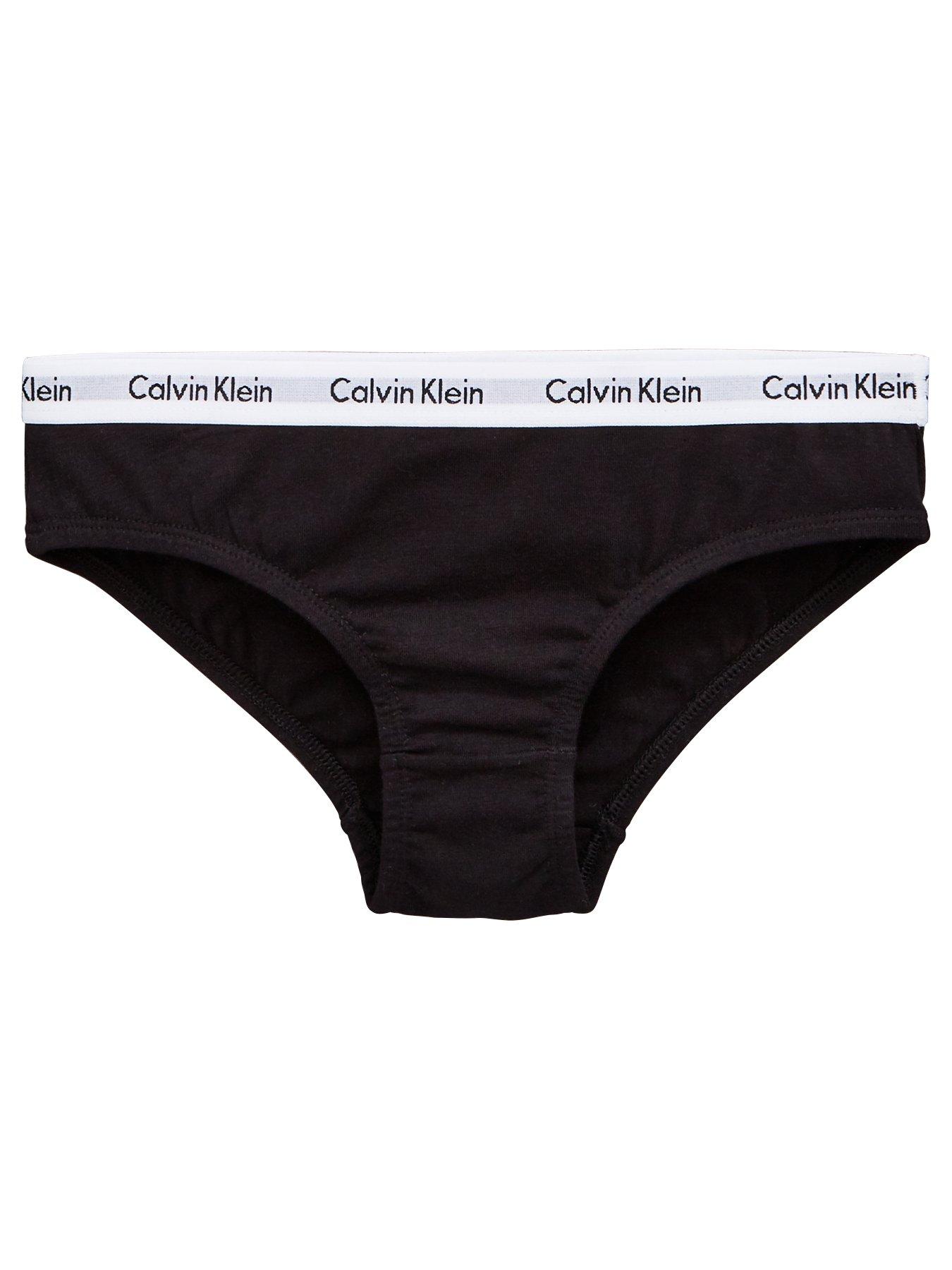 Calvin Klein Girls 2 Pack Bikini Briefs - White/Black