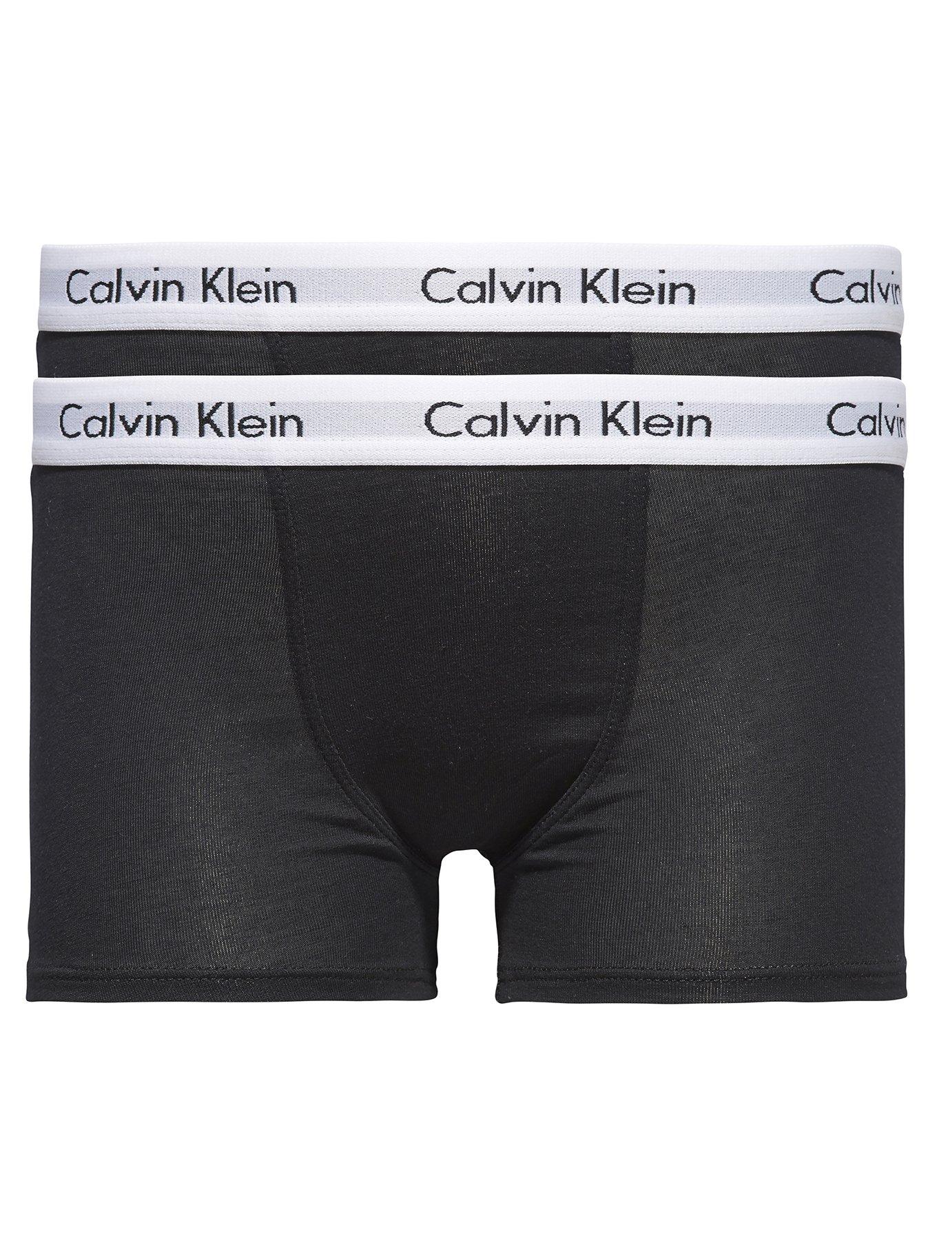 Calvin Klein Boys White & Black Logo Boxer Shorts ( 2-Pack )