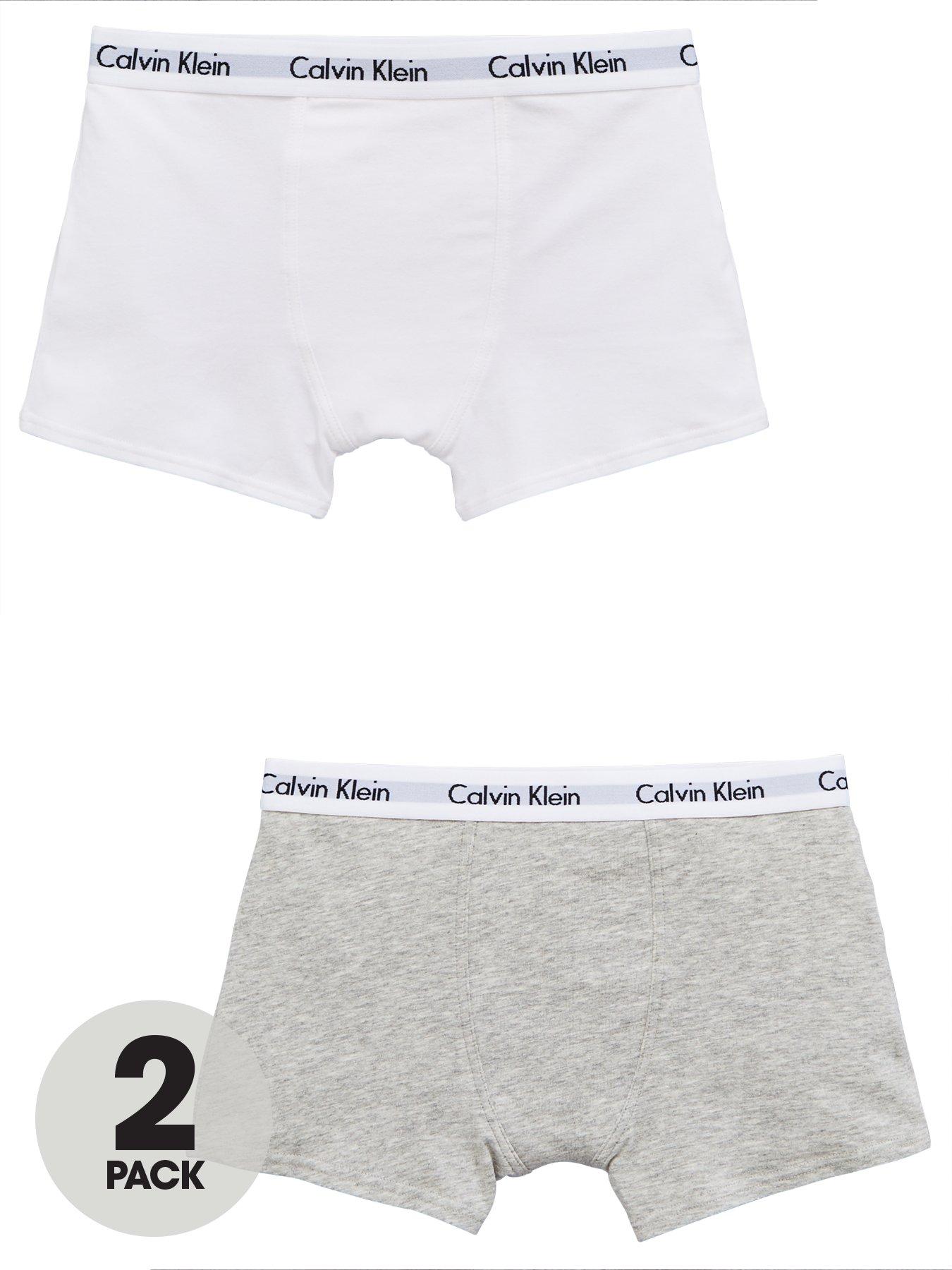 Image 1 of 4 of Calvin Klein Boys 2 Pack Trunks - White/Grey