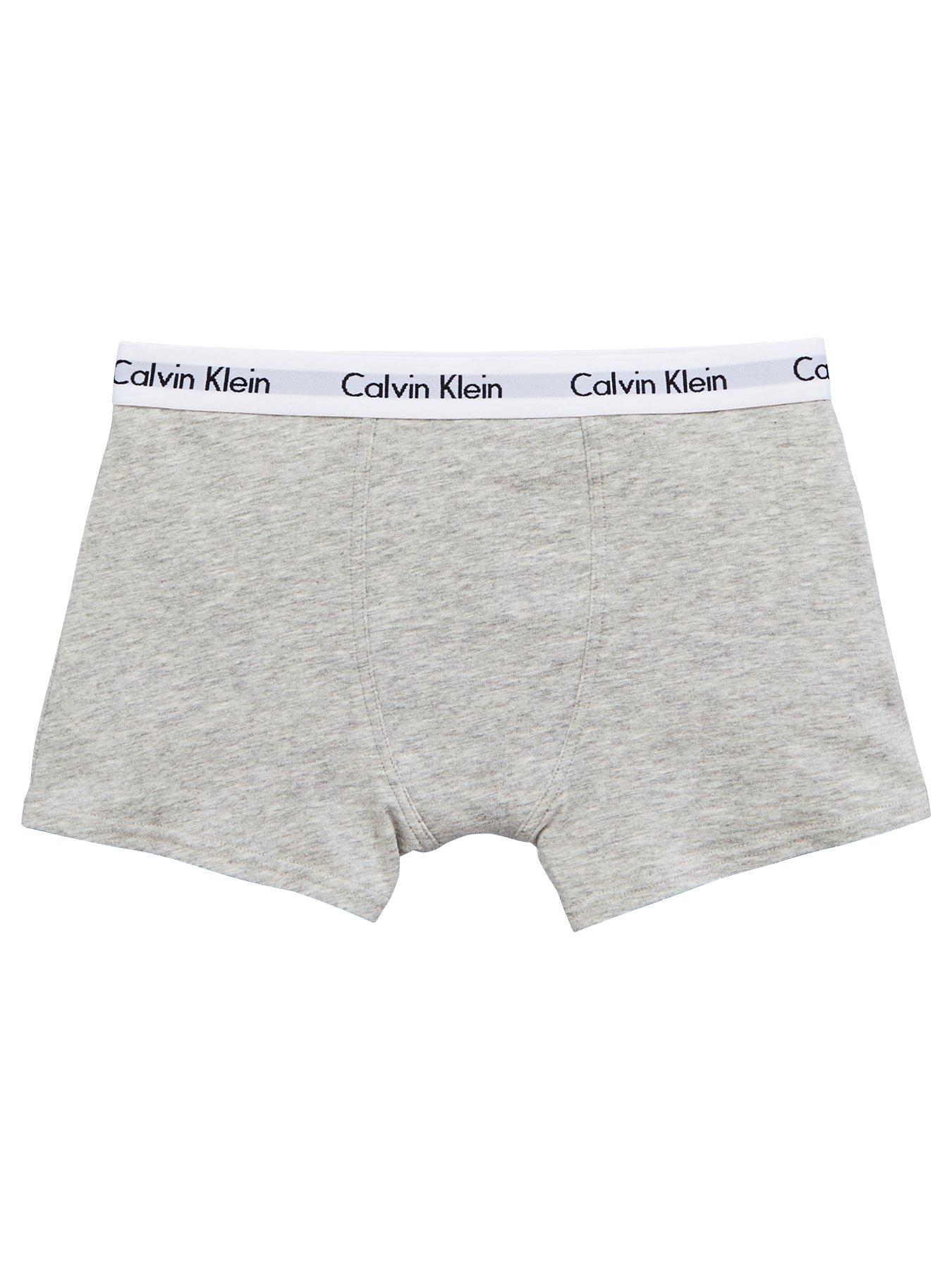 Image 2 of 4 of Calvin Klein Boys 2 Pack Trunks - White/Grey