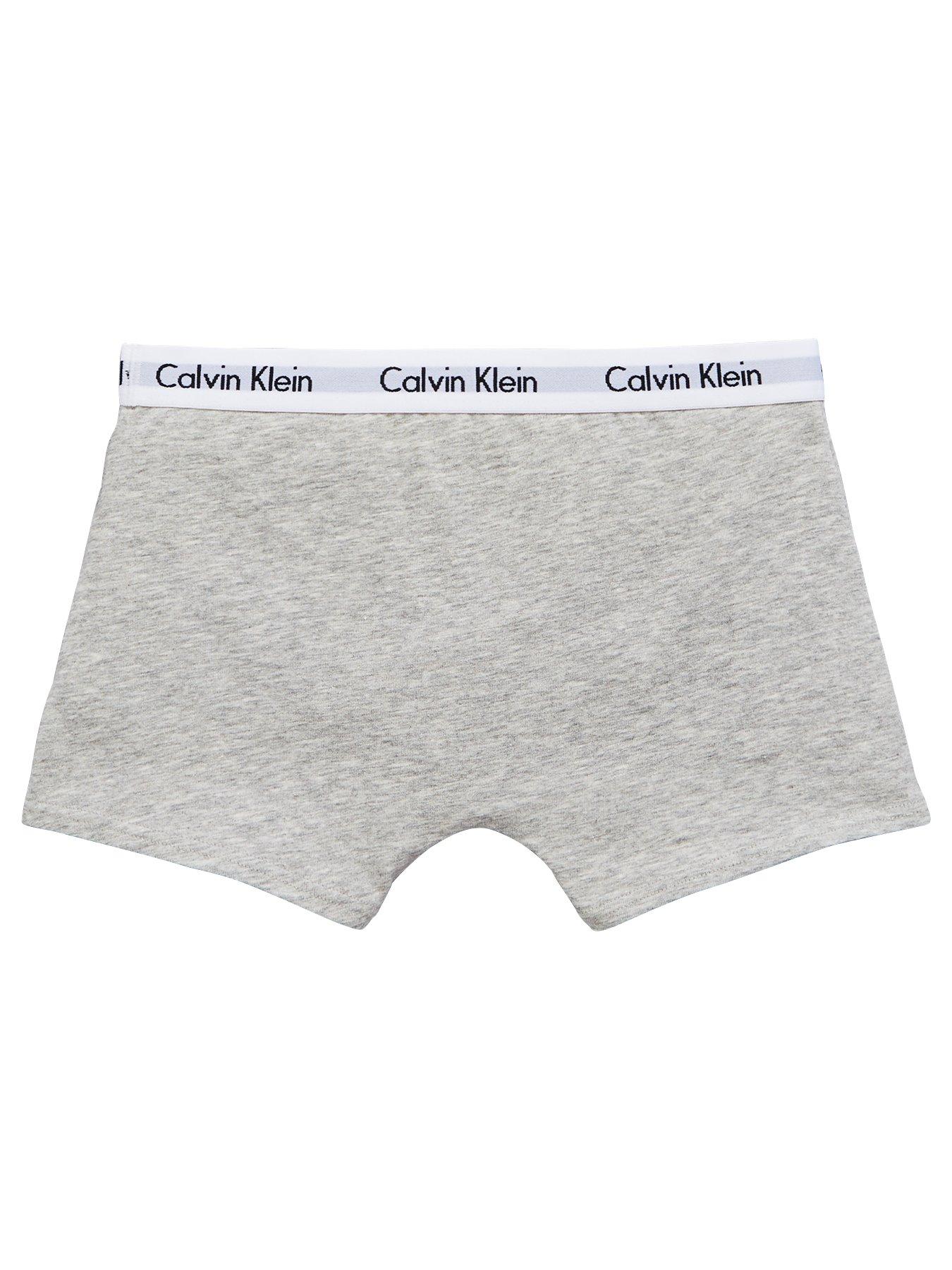 Image 3 of 4 of Calvin Klein Boys 2 Pack Trunks - White/Grey