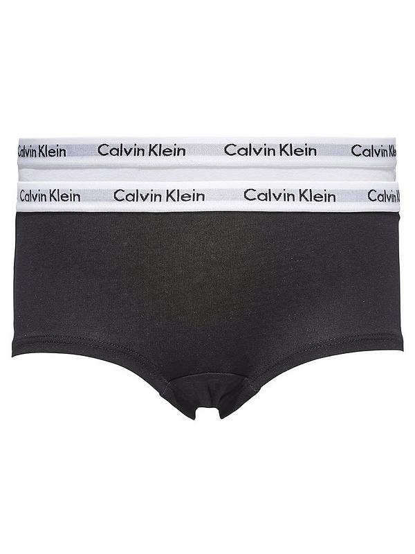 Calvin Klein Girls 2 Pack Shorty Briefs - White/Black