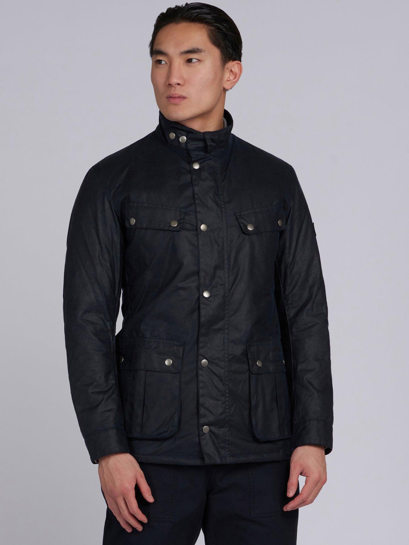 barbour international duke wax jacket navy