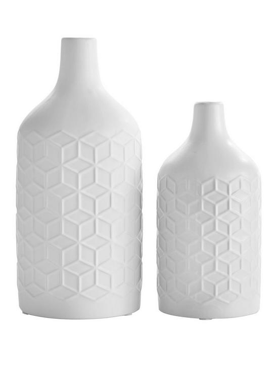front image of set-of-2-matt-white-vases