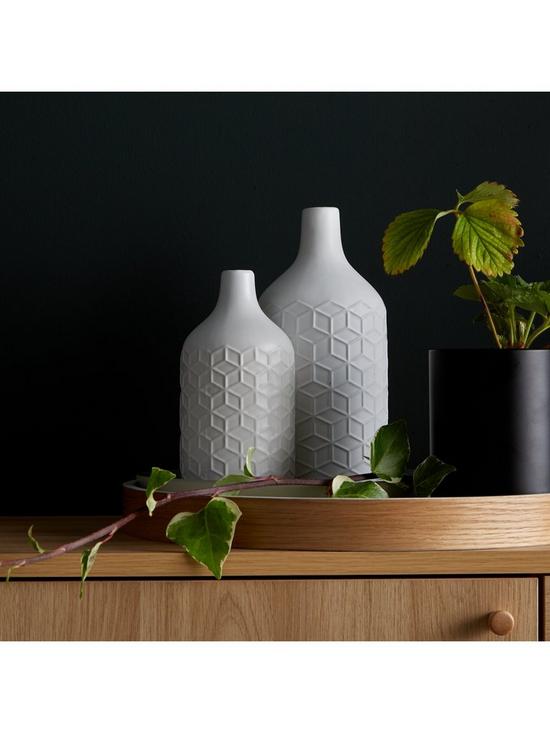 stillFront image of set-of-2-matt-white-vases