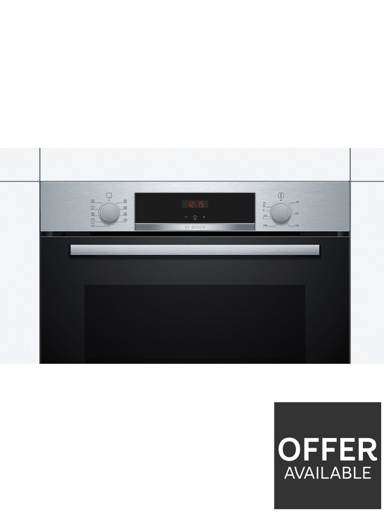 stillFront image of bosch-serie-4-hbs534bs0b-built-in-single-oven-with-3d-hotair-stainless-steel