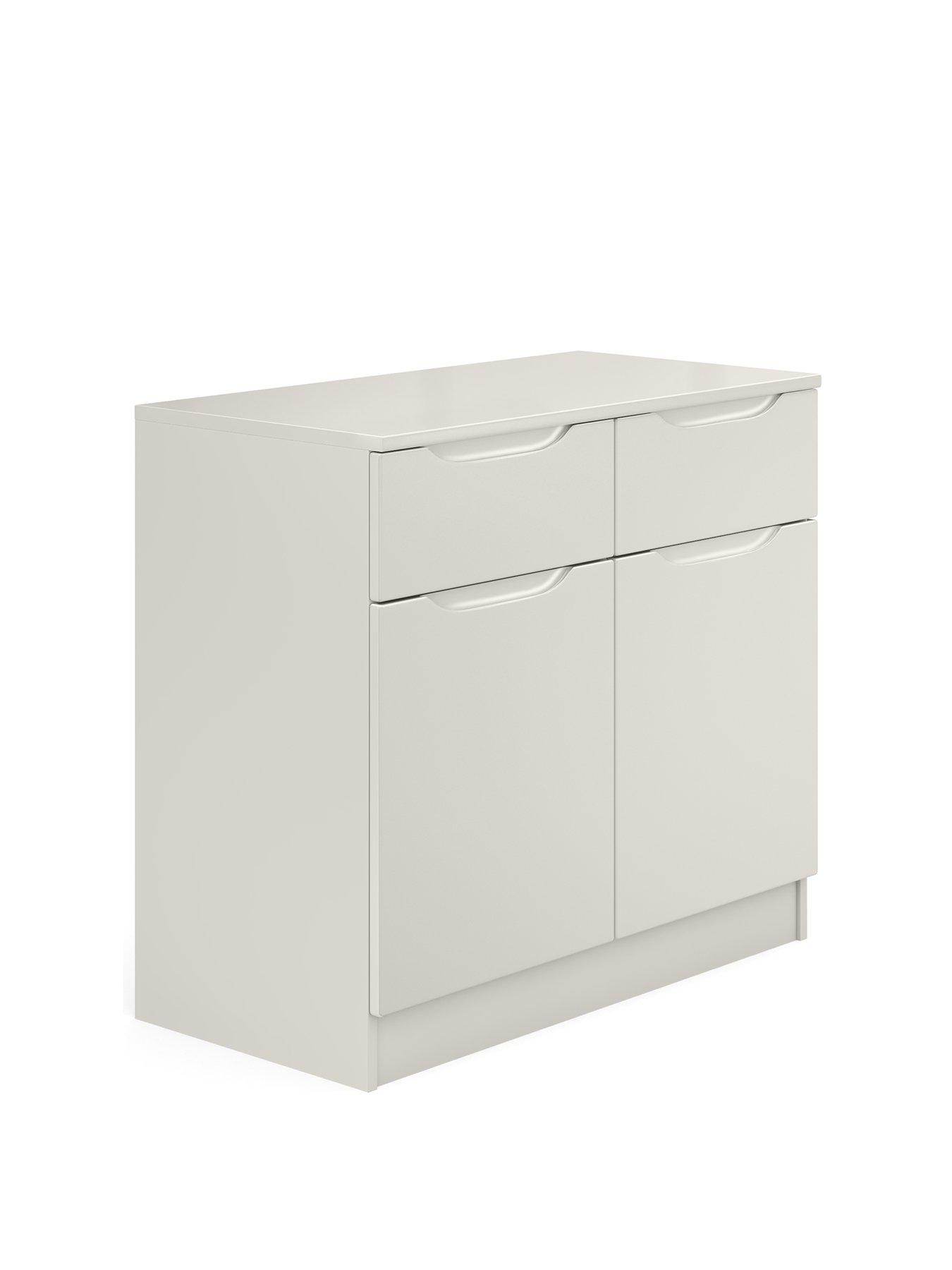 Image 3 of 5 of One Call Bilbao Ready Assembled Compact High Gloss Sideboard - Grey