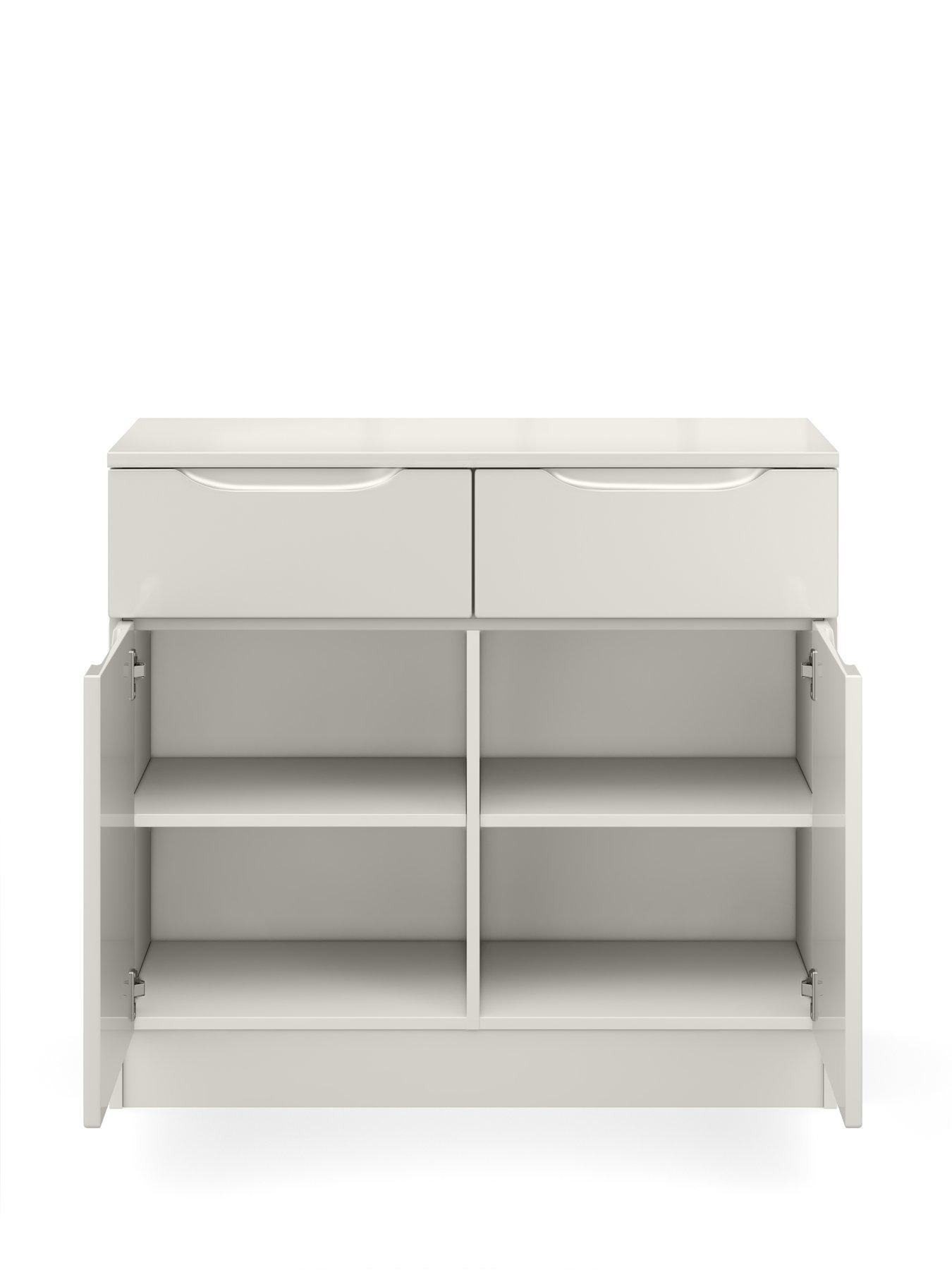 Image 4 of 5 of One Call Bilbao Ready Assembled Compact High Gloss Sideboard - Grey
