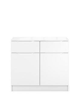 Very  Bilbao Ready Assembled Compact High Gloss Sideboard - White