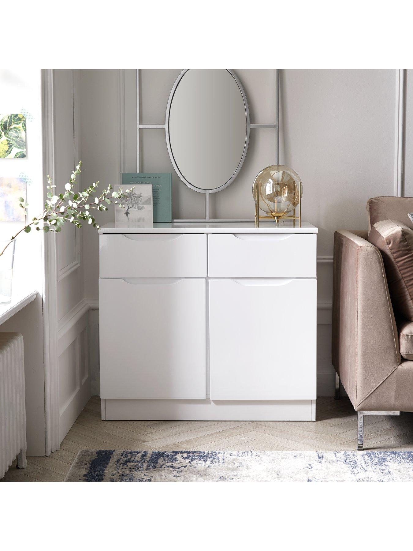 stillFront image of one-call-bilbao-ready-assembled-compact-high-gloss-sideboard-white