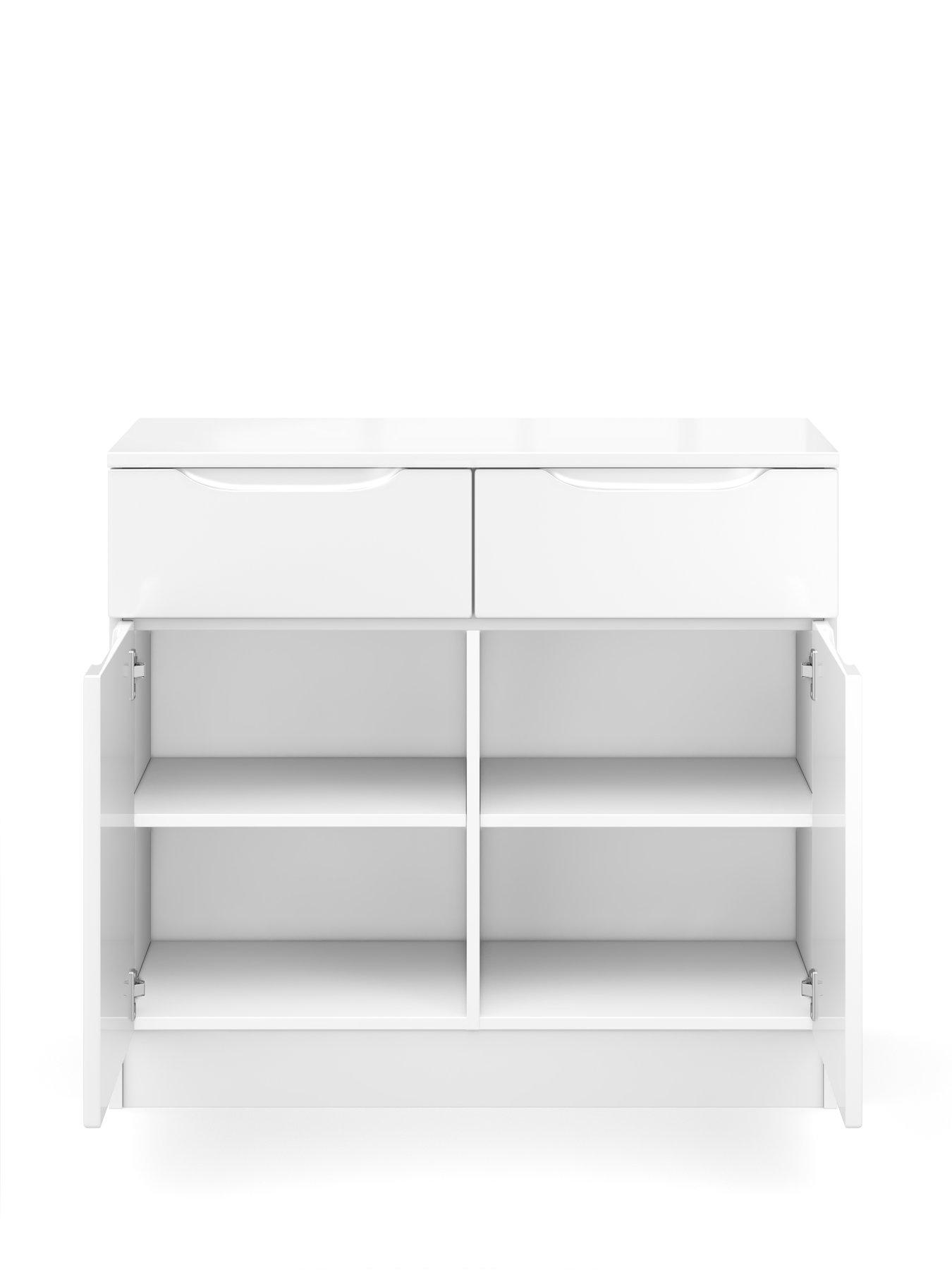Image 4 of 6 of One Call Bilbao Ready Assembled Compact High Gloss Sideboard - White