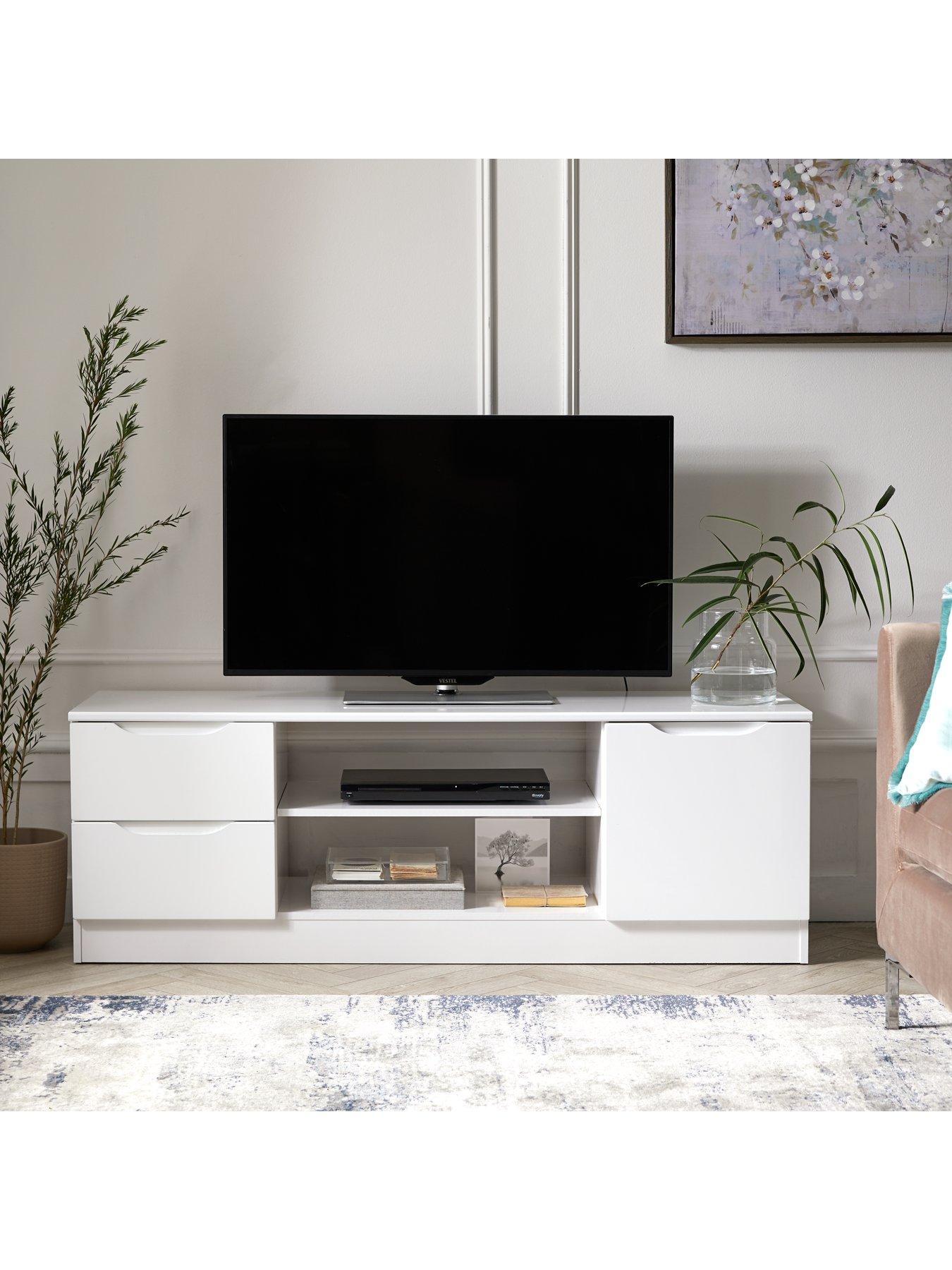 Grey high gloss tv store unit 65 inch