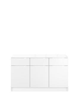 Very  Bilbao Ready Assembled Large High Gloss Sideboard - White