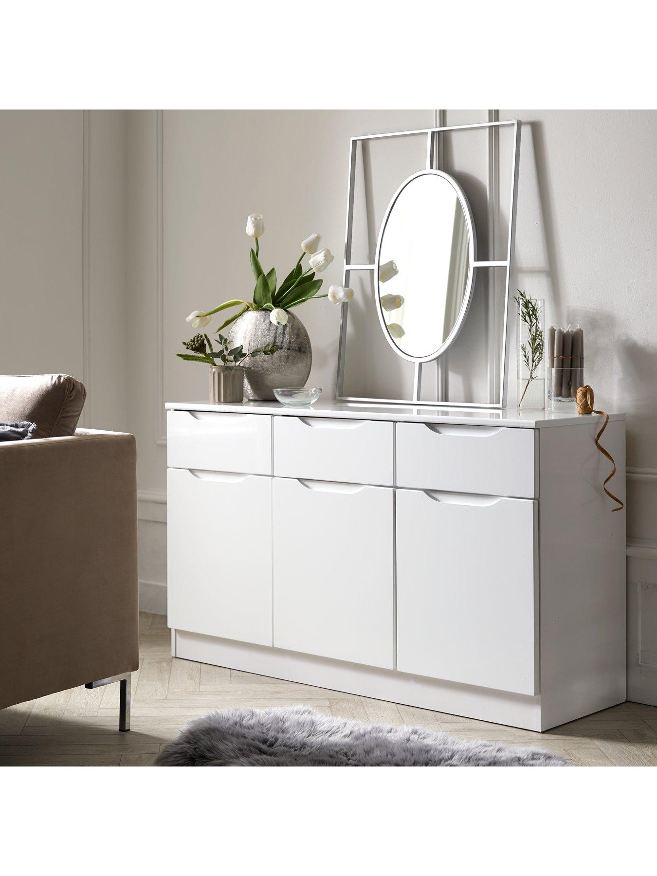 Large white deals gloss sideboard