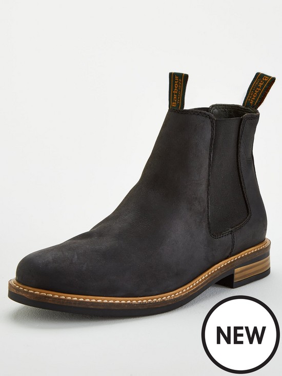front image of barbour-farsley-chelsea-boot-black