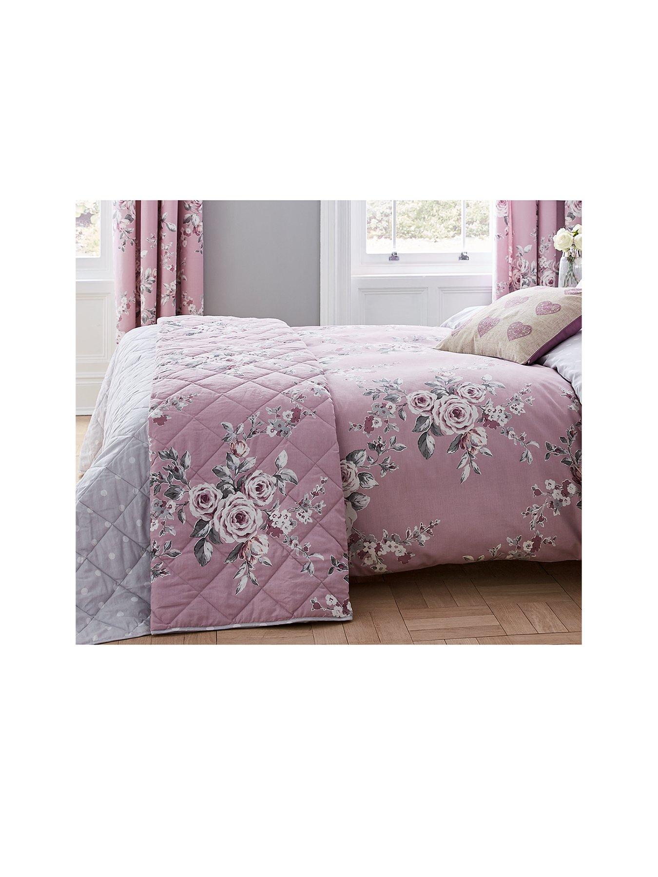 Catherine Lansfield Canterbury Bedspread Throw - Heather