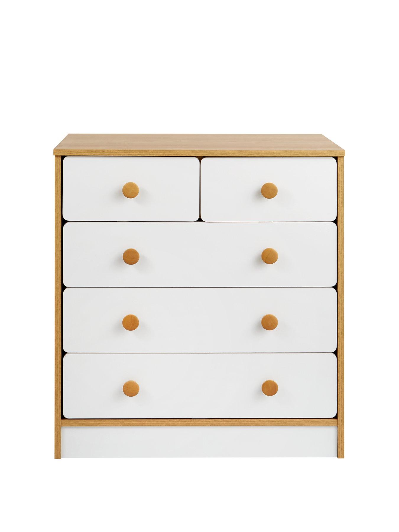 Peyton Kids 3 2 Drawer Chest White Oak Effect Littlewoods Com
