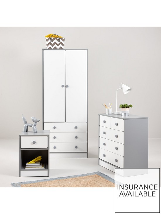 stillFront image of peyton-kids-cabin-bed-with-drawers-cupboard-and-mattress-options-buy-and-save-whitegrey