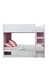  image of very-home-peyton-storage-bunk-bed-with-mattress-options-buy-and-save-whitepink