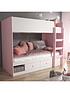  image of peyton-storage-bunk-bed-with-mattress-options-buy-and-save-whitepink