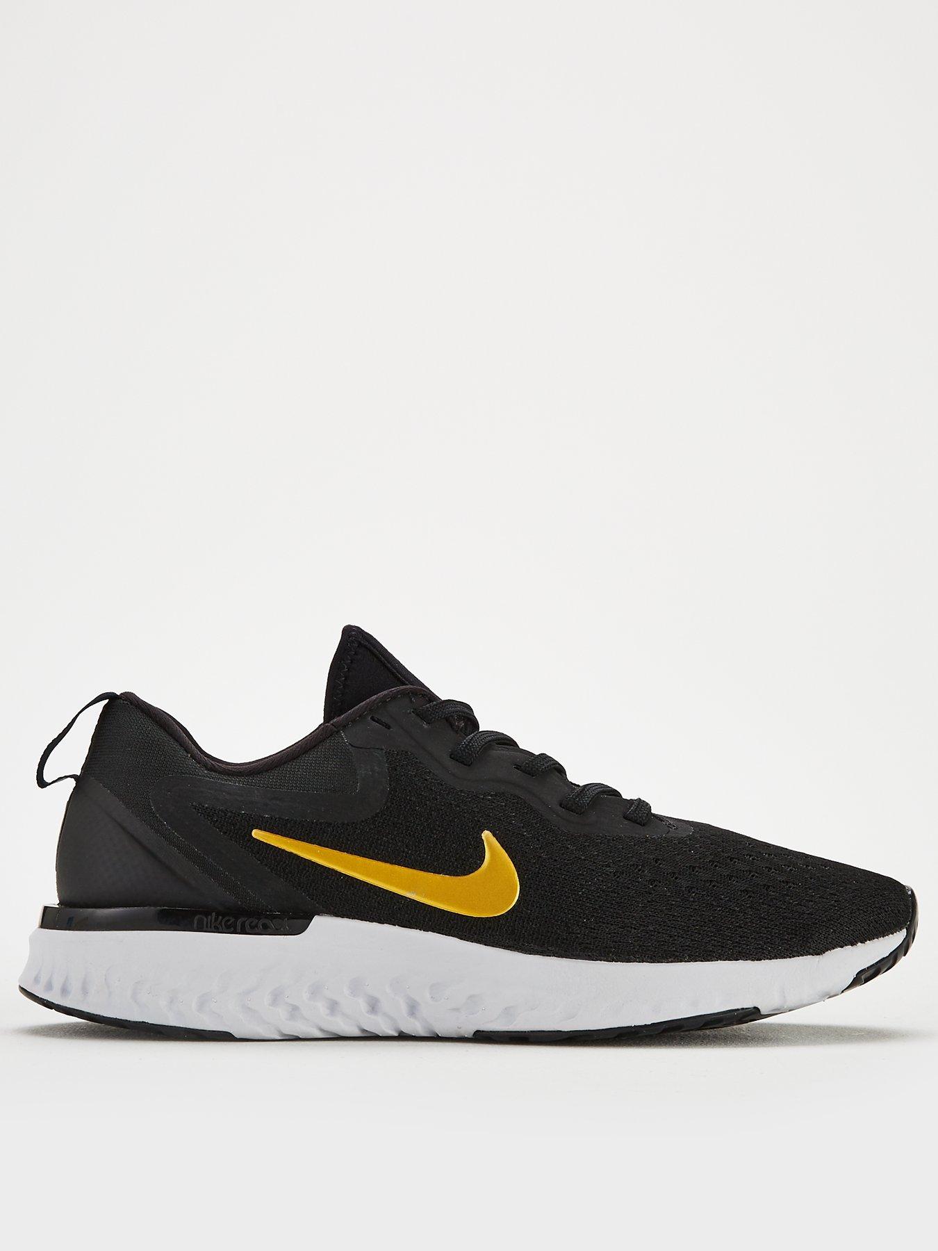 nike odyssey react women's black and gold