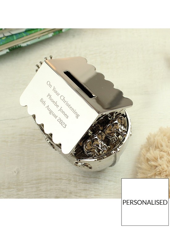 stillFront image of the-personalised-memento-company-personalised-silver-noahs-ark-money-box