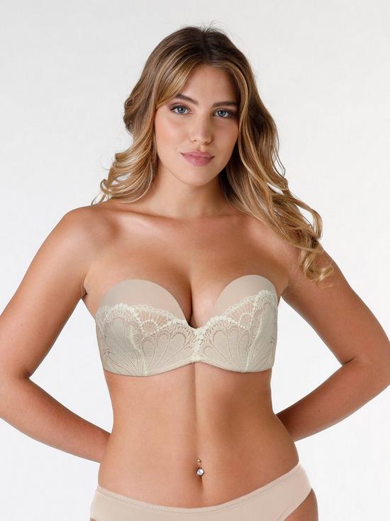 front image of wonderbra-ultimate-strapless-lace-bra-ivory