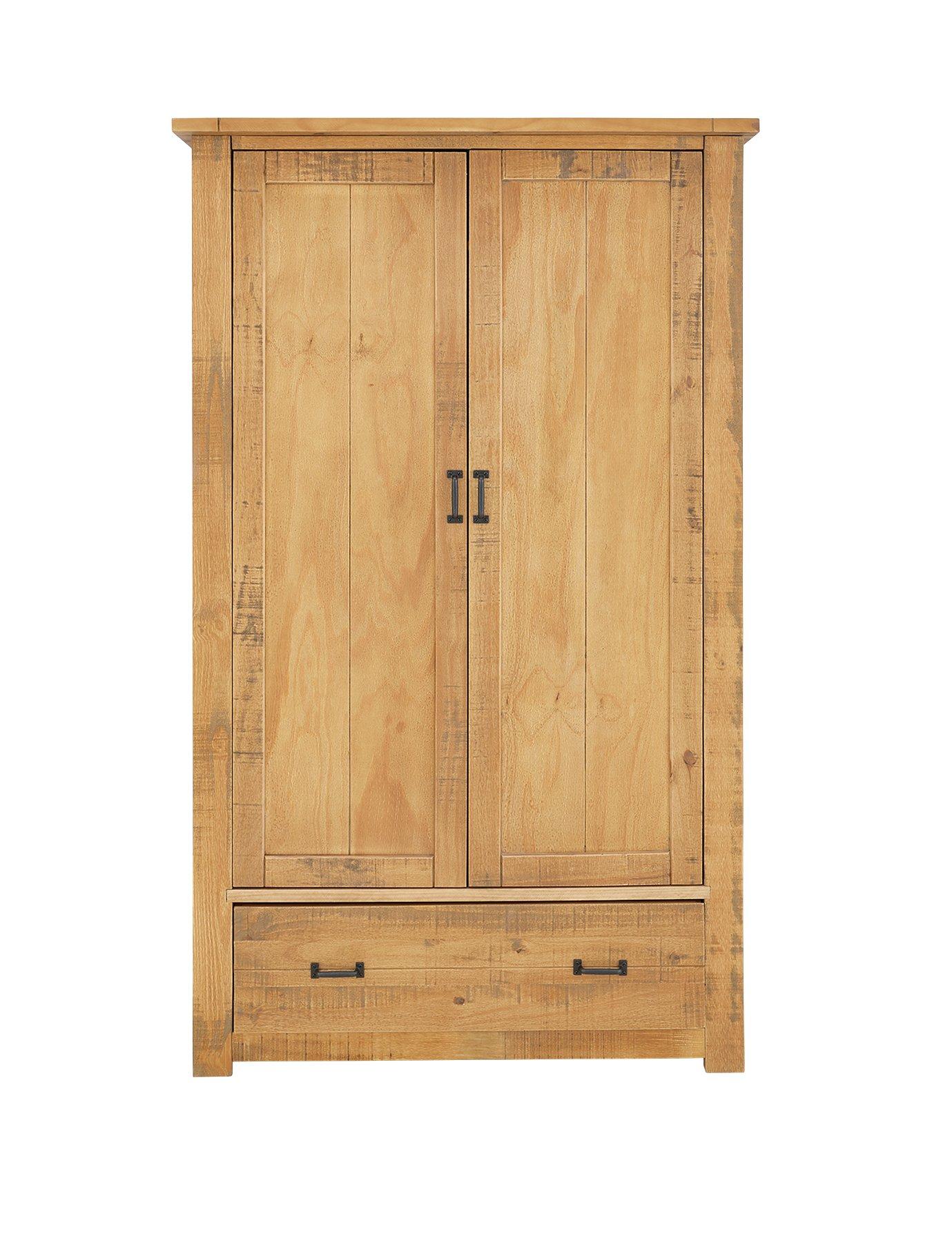 Albion 2 Door 1 Drawer Solid Pine Wardrobe Littlewoods Com