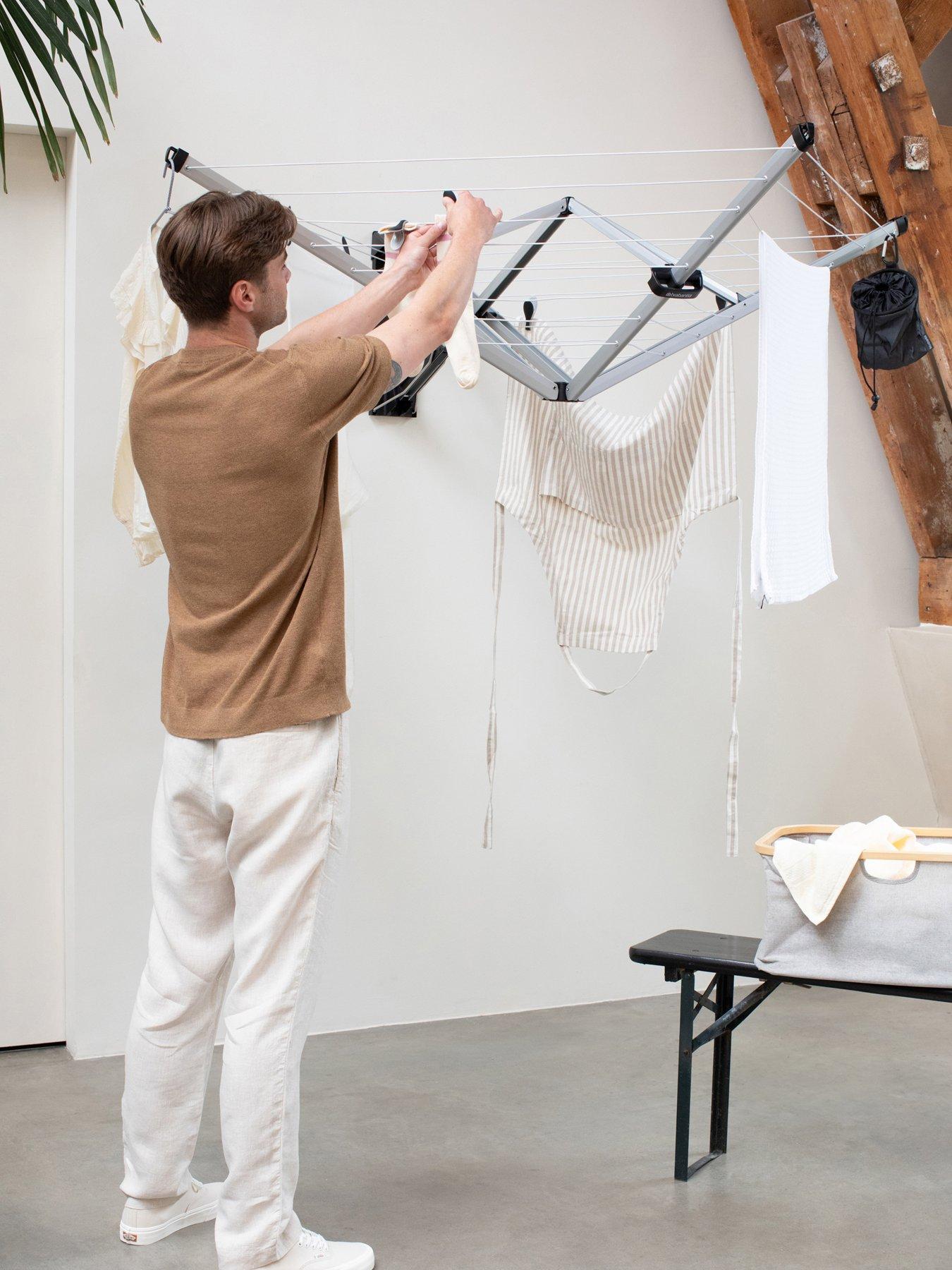 Image 1 of 8 of Brabantia Wallfix Clothes Airer with Cover