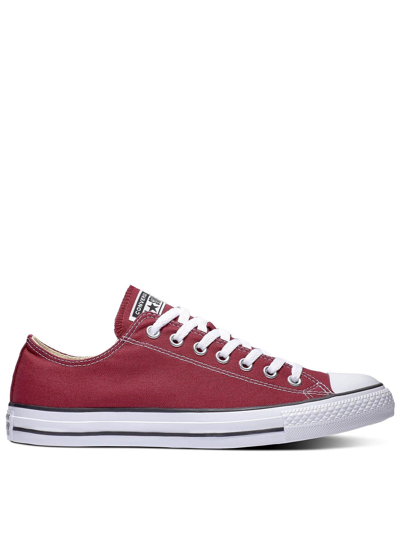 Converse Seasonal Ox Trainers Dark Red littlewoods