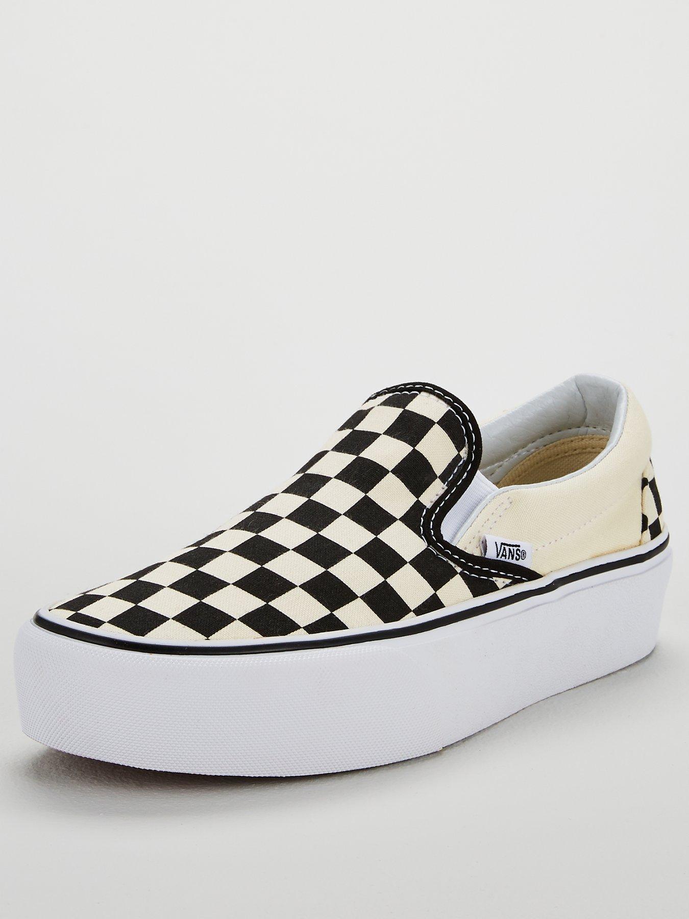 vans platform checkerboard slip on