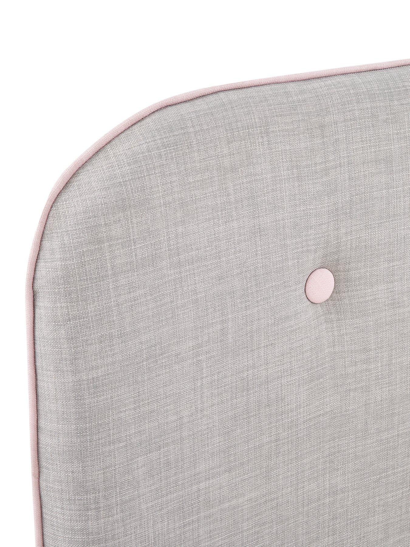  image of very-home-charlie-piped-fabric-kids-single-bed-with-mattress-options-buy-and-save