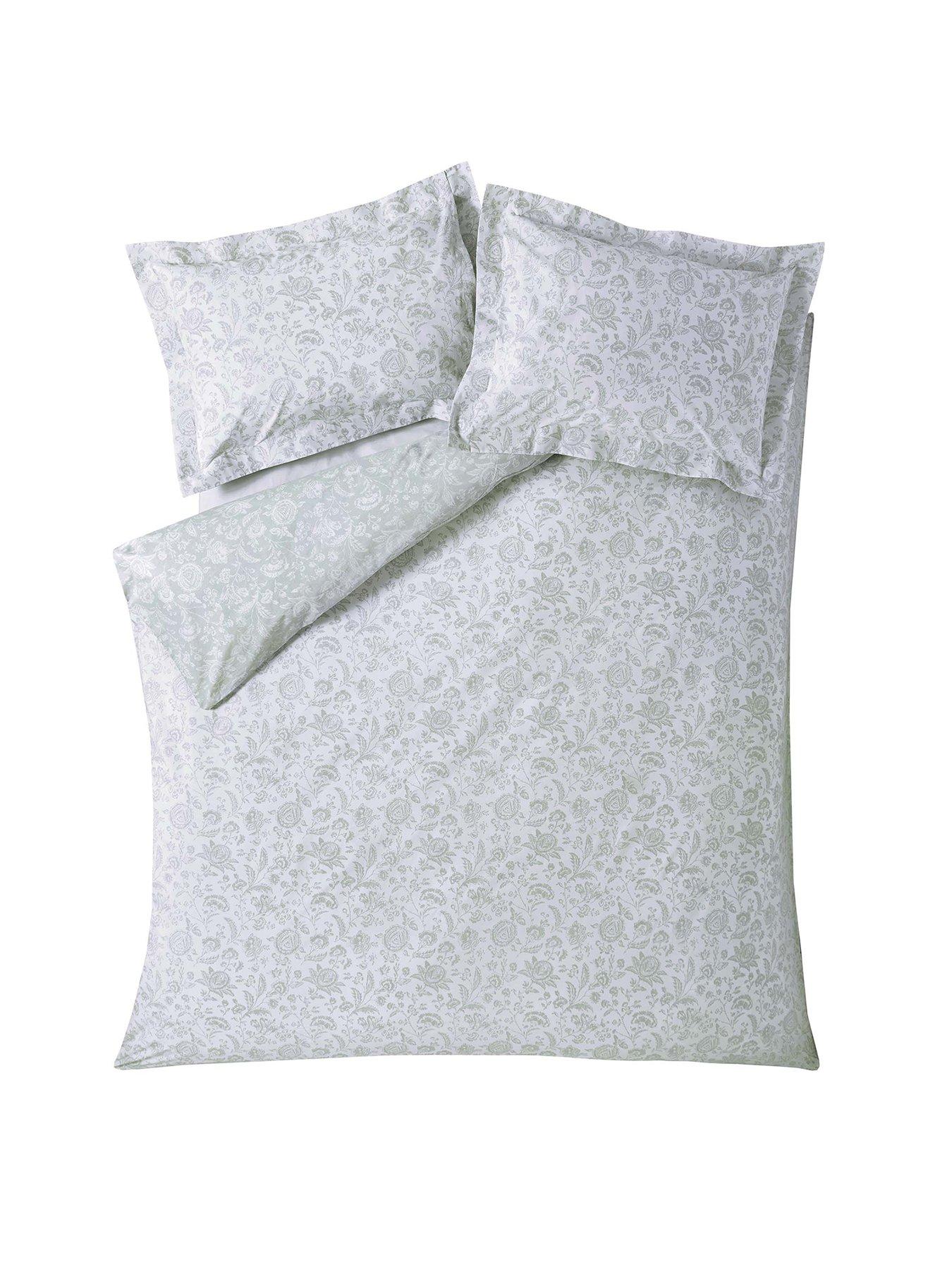 Cabbages Roses French Toile Cotton Percale Duvet Cover