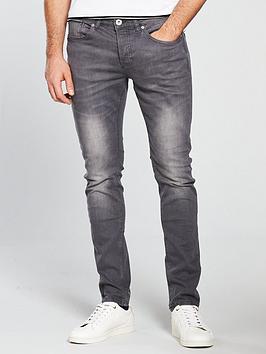 River Island River Island Grey Wash Fade Dylan Slim Fit Jeans Picture