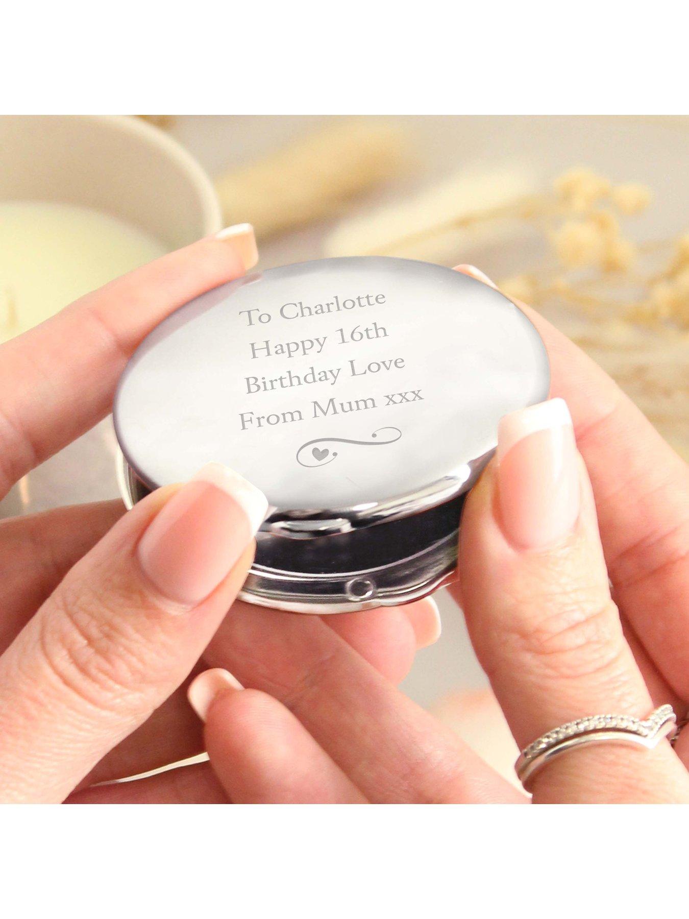 Image 2 of 3 of The Personalised Memento Company Personalised Compact Mirror - A Great Gift