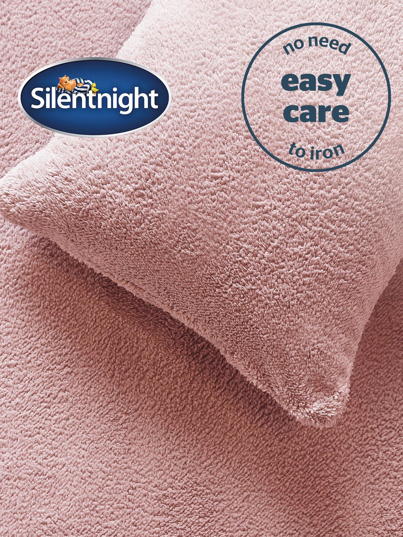 image of silentnight-teddy-fleece-duvet-cover-set-pink