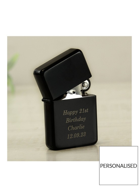 front image of the-personalised-memento-company-personalised-black-lighter-the-perfect-gift
