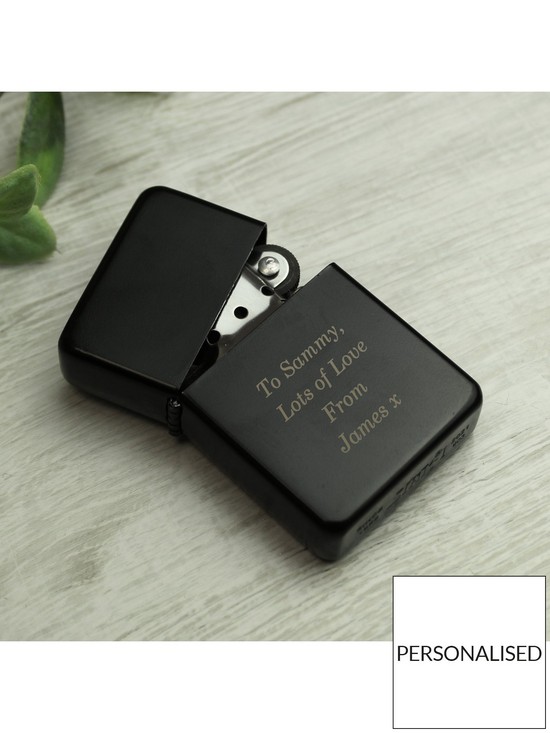 stillFront image of the-personalised-memento-company-personalised-black-lighter-the-perfect-gift