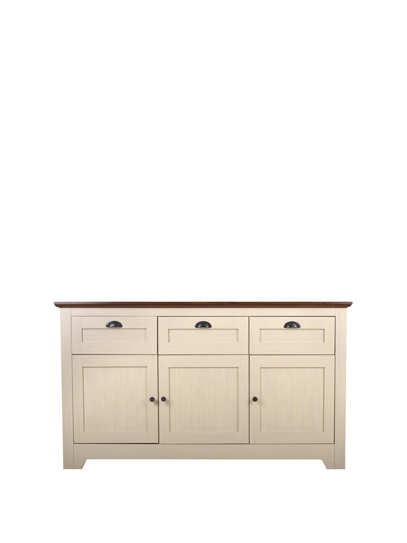 Very Home Devon Large Sideboard Ivory/Walnut Effect