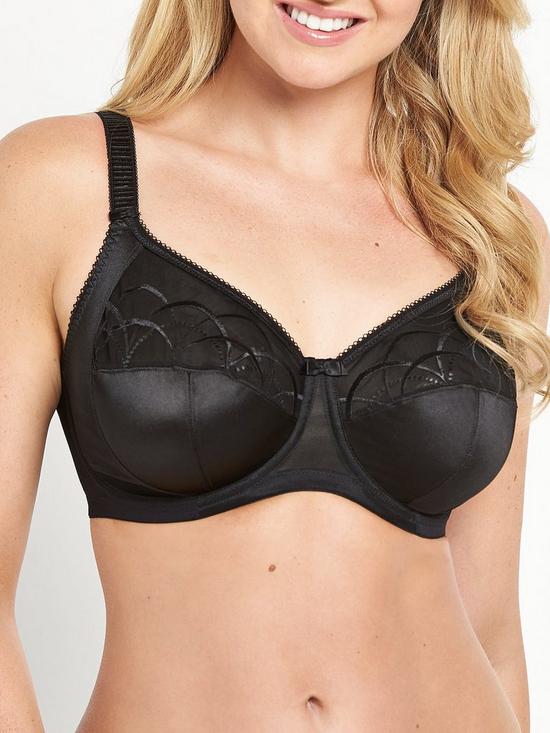 front image of elomi-cate-underwired-full-cup-banded-bra-black