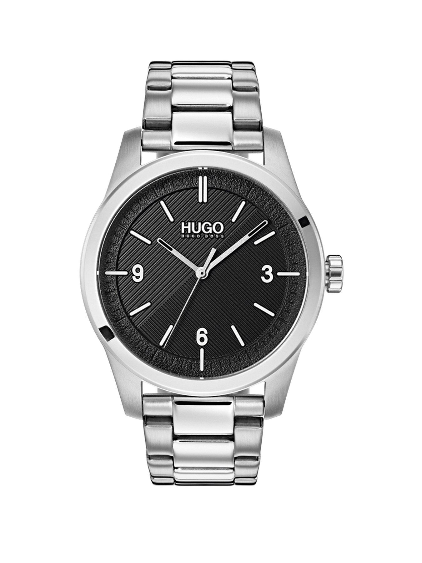 hugo grey ip grey dial bracelet watch