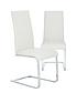  image of pair-of-jet-faux-leather-cantilever-dining-chairs-white