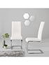 image of very-home-pair-of-jet-faux-leather-cantilever-dining-chairs-white