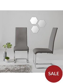 pair-of-jet-faux-leather-cantilever-dining-chairs-grey