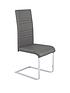  image of very-home-pair-of-jet-faux-leather-cantilever-dining-chairs-grey