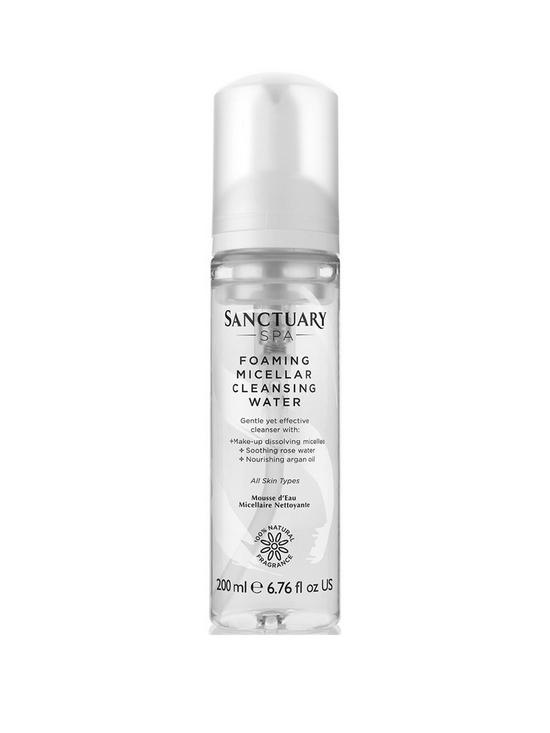 front image of sanctuary-spa-foaming-micellar-cleansing-water-200ml