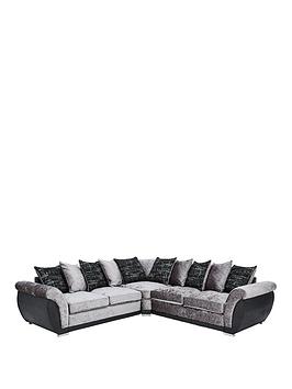 Very  Alexa Fabric And Faux Leather Scatter Back Corner Group Sofa