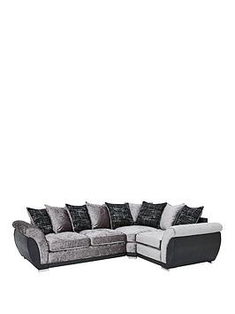 Very  Alexa Fabric And Faux Leather Right Hand Scatter Back Corner Group Sofa