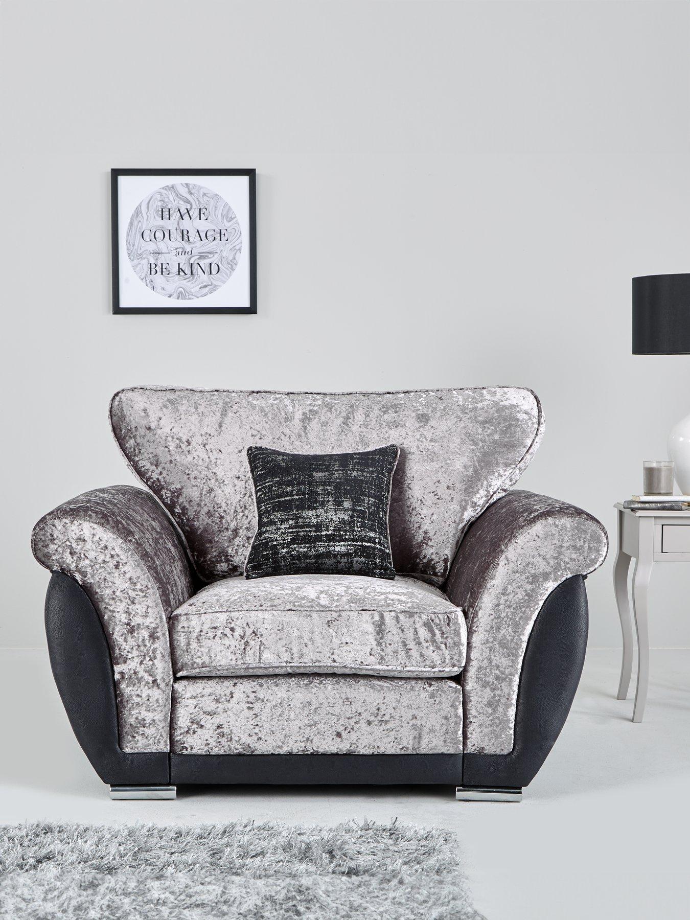 Leather and store fabric armchair