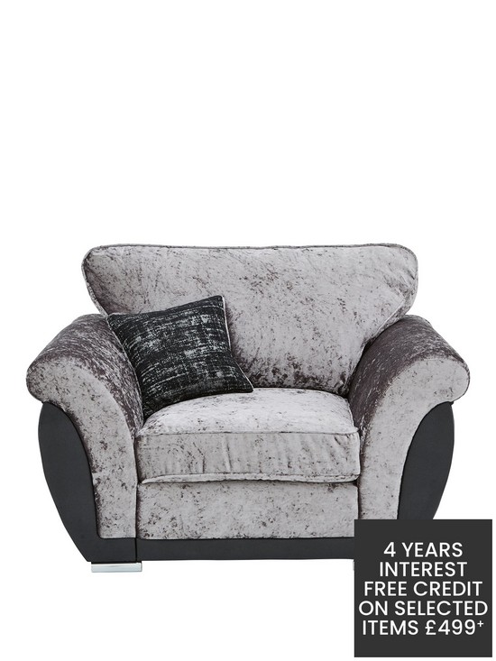 front image of alexa-fabric-and-faux-leather-armchair
